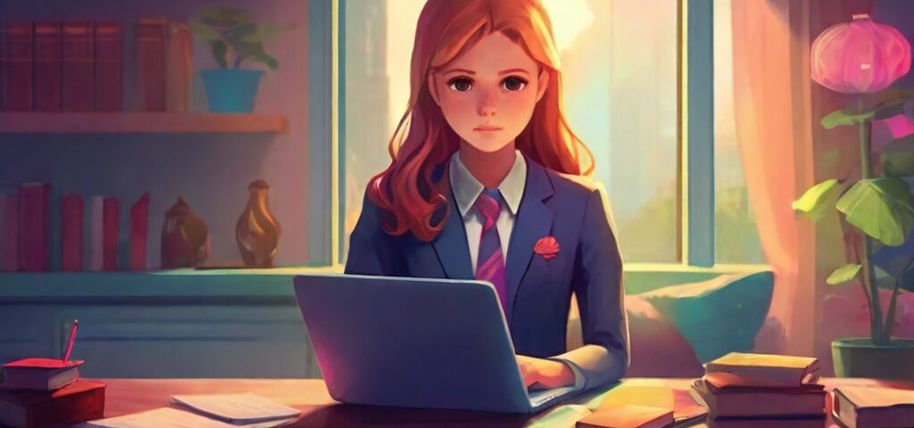 Attorney working on a lawsuit on her pc